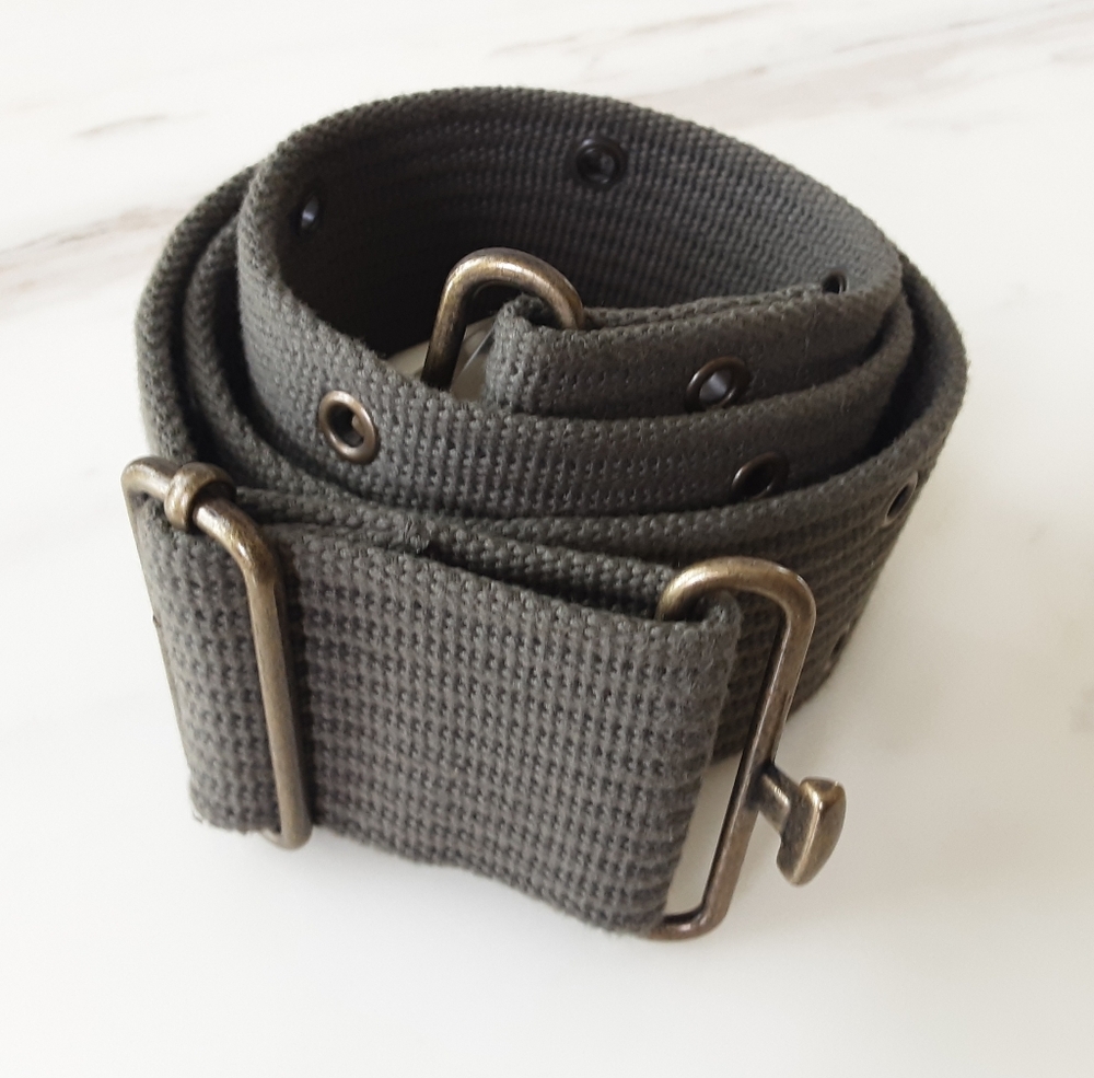 Military Style Army Green | Brass Buckle Tactical Pistol Belt Sz M